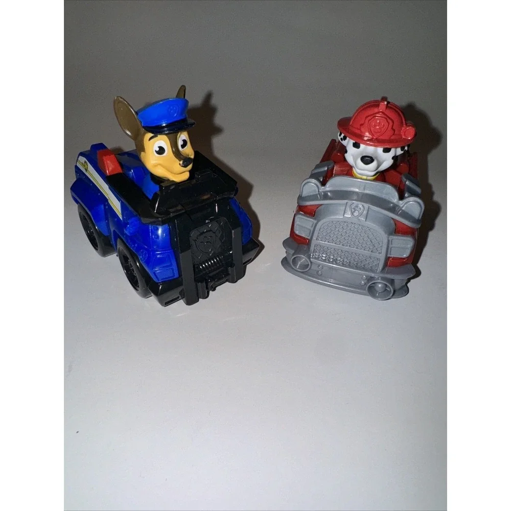 PAW Patrol Toy Vehicle Set Unisex OS Blue Red Chase Marshall Rescue Trucks